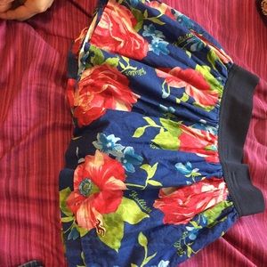 Blue Hollister mini skirt with flowers